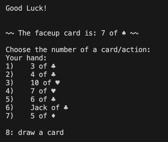 Crazy Eights project